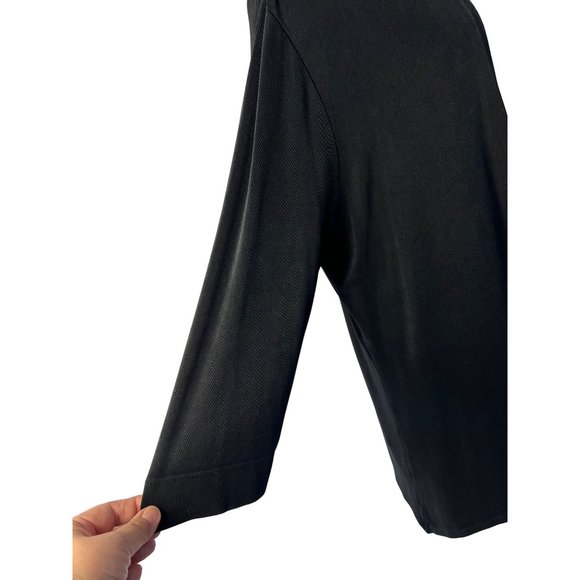 Travelers by Chicos 3/US XL16-18 Black Cardigan Open Front 3/4 Sleeve Button Bac - Picture 7 of 11